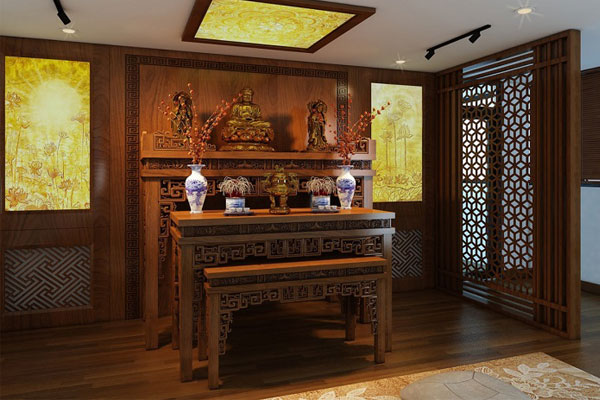 Nên đặt tại những vị trí thuận lợi để thu hút những linh khí tốt cho không gian của phòng thờ.