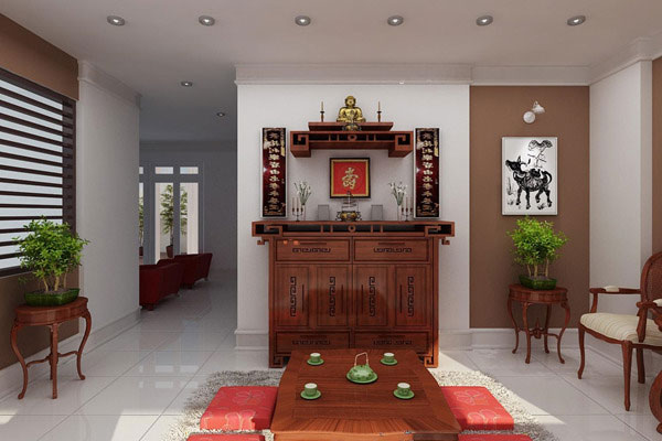 Lựa chọn màu sơn bàn thờ hợp phong thủy là một quyết định quan trọng.