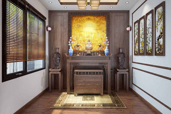 Màu nâu của gỗ óc chó làm cho không gian trở nên sang trọng và trang nghiêm hơn.