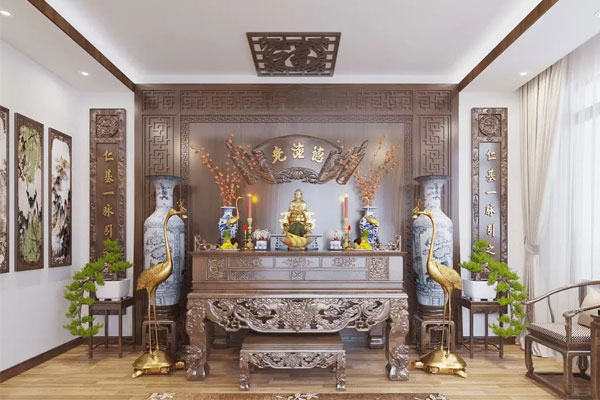 Tránh sử dụng màu sáng quá hoặc màu sắc quá lòe loẹt trong không gian thờ để đảm bảo sự hài hòa.