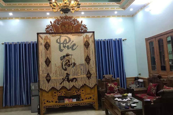 Rèm hạt gỗ cho phòng thờ