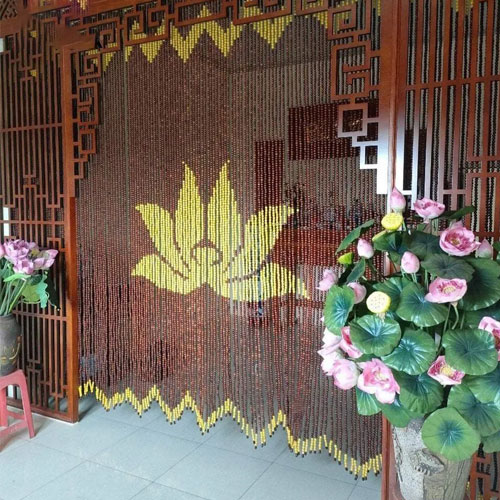 rem-hat-go-bo-de-hoa-sen-vang-4 Rèm hạt gỗ Bồ Đề Hoa Sen Vàng