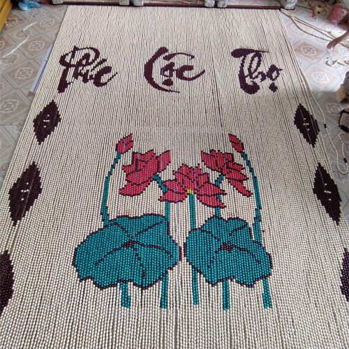 rem-hat-go-hoa-sen-phuc-loc-tho-6 Rèm hạt gỗ Hoa Sen Phúc Lộc Thọ